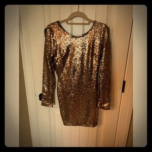 Gold sequin dress